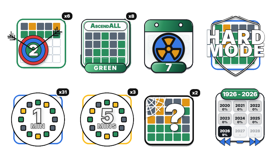 Ascendle badges representing memorable moments, repeatable skill and long-term progress